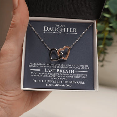 Our Daughter (Last Breath) Interlocking Hearts Necklace - Love You This Much